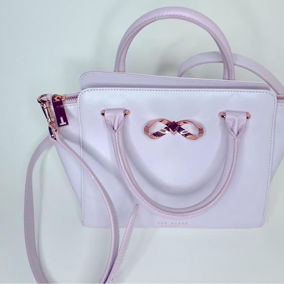 Ted Baker Paiton Bow Leather Tote Bag, Pale Pink - Picture 2 of 6